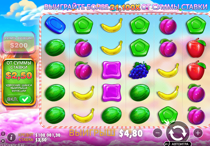 Каскадные выигрыши Sweet Bonanza